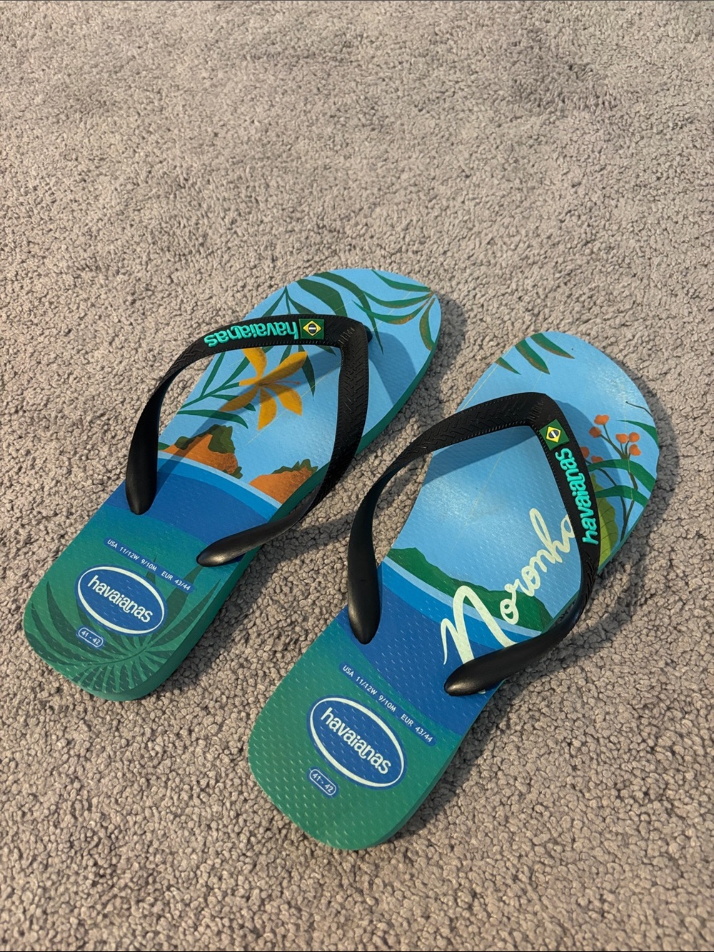 Havaianas Blue Tropical Noronha Brazil Flip Flops